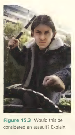 Threatening with stick